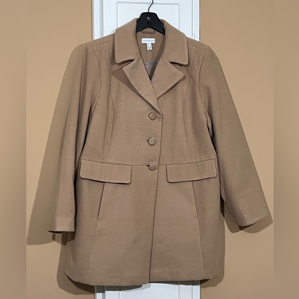 Susan Graver Faux Wool Coat Fully Lined